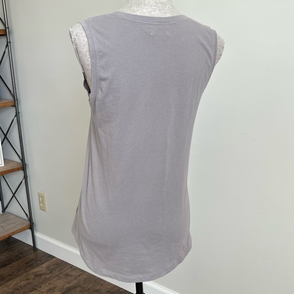 Simply Southern Tank Top “Donut Worry Be Happy” Tee | Grey/Multi | S - Picture 5 of 12